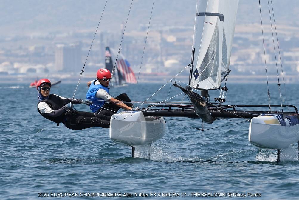 Nacra 17 Europeans 2025. Day 3 Results at Catsailingnews web. Photo: Nikos Pantis / Nacra 17 Class Assoc